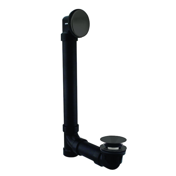 Westbrass Sch. 40 ABS Bathtub Trim with Tip-Toe Drain and No-Hole Elbow Cover, Matte Black 493144H-62 - main
